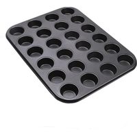 Muffin Pan - 24 Cups - Carbon Steel - Nonstick Coating - Oven Safe To 230 C - Extended Handles - Dishwasher Safe