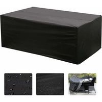 Solde- , Housse pour mobilier de jardin, Housse de Salon Table Rectangulaire Oxford pour Meubles de Jardin UV Protection (Noir)-18012074CM