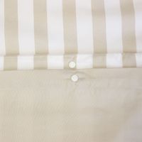 Ropa de cama de microfibra reversible con rayas beige, 2 plazas