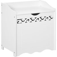 Mobiletto da Bagno in Legno con Vano Contenitore, 55x34x58 cm, Bianco