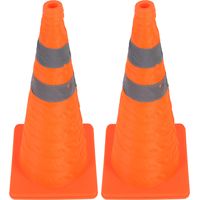Ortviai Cônes de signalisation pliables 70 cm – 2 pièces orange avec bande réfléchissante pour parking, chantier et entraînement routier