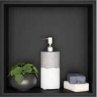 Niche Salle de Bain,Niche Murale Douche Acier Inoxydable,Niche Murale Douche Seule Couche,Niche Douche Encastrable 32x32x12.5cm,Noir