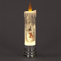Snowtime Christmas Water Candle with Snowman - Battery Operated