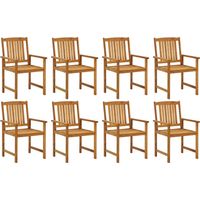 vidaXL Chaises de jardin lot de 8 Bois d'acacia solide