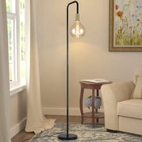 GBLY Lampadaire Salon Vintage Lampadaire noir or avec interrupteur à pied Lampadaire industriel en métal Design Lampe de salon pour chambre à coucher Bureau (sans ampoules)