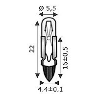 Lampadina T-5.5K 5X22 24V 50Ma ( Wimex Cod. 4100905 )