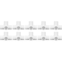 Kit de 10 raccords coudés en PVC à 4 voies, sortie 25 mm, blanc, pour le raccordement de meubles