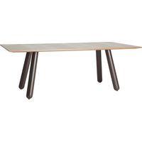 Table à manger contemporaine bois clair et métal style design - Bois clair naturel et métal noir