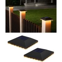 IP65 Wasserdichte Solar-Pfostenkappe – 2er-Pack für Pfosten von 7x7 bis 10x10 cm – 14 Stunden automatische Beleuchtung – Einfache Installation