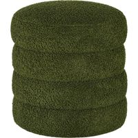 Hocker, rund, Teddyfleece, bis 120kg, Φ40x45H cm, Grün