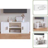 Meuble TV Blanc 100x35x40 cm Bois d'ingénierie - Meubles Tv - Meuble Téléviseur - Rangement Tv - Unité Tv - Meuble Blanc