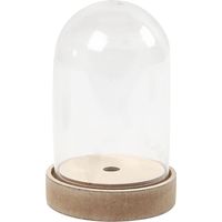 52161 campana di vetro su supporto in legno 12.5 x 8 cm