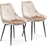 Kare Design sedia East Side (2/Set), beige, 83x57x48cm, altezza di seduta 48cm, velluto, sala da pranzo