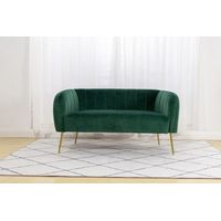 Roomee Russell Living room Modern Velvet Fabric 2 seater Sofa - Green