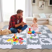 Yongqing – Tapis puzzle en mousse EVA pour bébé – 16 pièces colorées – Dimensions 148 x 148 cm – Facile à nettoyer – Pour salles de jeux et garderies