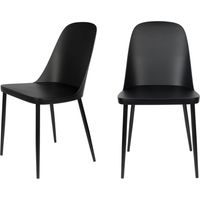 Chaise design, 2 chaises design PIP - Boite à design Noir en Polypropylène, BOITE A DESIGN