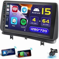 Pour Renault Clio 3 2005-2014 Android 14 Autoradio Carplay GPS USB Type-C 4+64G CAM