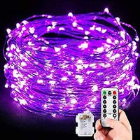 ZOLGINAH Guirlande Lumineuse 10M 100 LEDs avec Télécommande Fil cuivre 8 Mode,Décoration Chambre/Maison,Romantique Fête, Festival Noêl/Anniversaire,Soirée Party, Mariage,Décor Jardin Pelouse-Viloet