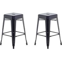 Set of 2 Bar Stools CABRILLO Metal Black