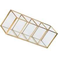 de rangement en verre transparent à 4 compartiments cadre en