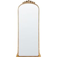 Beliani – Miroir mural arqué doré 51 x 114 cm – Cadre en métal décoratif – Accrochage facile au mur – Style vintage pour chambre et salon