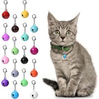 Lot de 16 clochettes pour colliers de chat et de chien, grelots colorés avec fermoirs, accessoires pour colliers d'animaux.