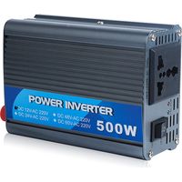 Onduleur de voiture 500W, 12V à 220V Prise pour chargeur d'onduleur, Noir-TONCHEAN