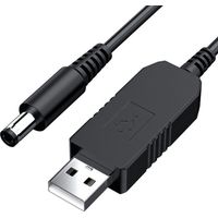 Câble USB 5 V vers 12 V CC, câble convertisseur élévateur de tension 5 V vers 12 V CC, câble d'alimentation USB de 3 pieds avec prise CC 5,5 x 2,1 mm, 5,5 x 2,5 mm pour ventilateurs, lampes LED, audio