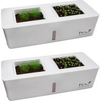 2er Set Küchen Kräutergarten Indoor Kräuter Gewächshaus selbstbewässernd Kräutertopf Set