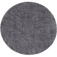 Tapis Rond à Poils Longs doux SOFTY, Tapis de Salon, Chambre, Couloir (Gris Foncé - 120x120cm)