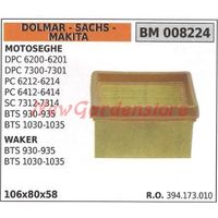 Filtro de aire DOLMAR para motosierra DPC 6200 6201 7300 7301 008224