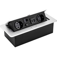 Prise de table cachée, prise intégrée Prise de table pop-up avec 2 prises EU 16A, LAN, HDMI et chargeurs USB typec 5V 2A