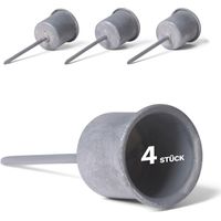 4 pics à bougies coniques gris 7,1 x 2,8 cm