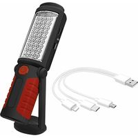 Lampe d'inspection Lampe LED Rechargeable, Lampe de Travail LED Rechargeable avec Magnétique Lampe de Torches de LED Lampe D'inspection Lampe, Ensoleillé