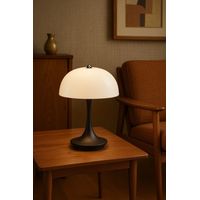 Lampe de table en forme de champignon — une lampe de table rétro au design futuriste (noire).