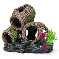 Fish Tank Decorations 17 x 12 x 15 cm Barrel Shaped Aquarium Decoration – Cute Resin Fish Tank Ornaments – Durable Water Resistant Paint Aquarium Accessories for Small, Medium, Large Tanks