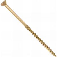 100 Vis bois Torx à tête fraisée plate expert - zingué jaune - anti-fendage - moletage de serrage - 6x240