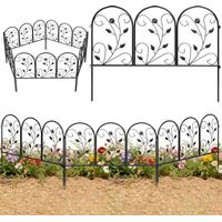 Outsunny – Clôture de jardin 5 panneaux modulaires en métal thermolaqué 80x60cm – Longueur totale 400cm – Pour plantes grimpantes – Noir