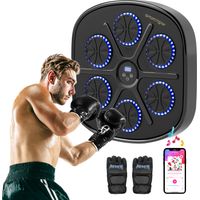 Boxeo Pared Musical con 9 Modos de Velocidad Guantes Conexión Bluetooth Luces LED para Adultos y Niños en Casa Oficina