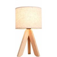 CHOYCLIT Holzstativ Nachttischlampe kreative Persönlichkeit nordische Holztischlampe Arbeitszimmer Schlafzimmer Nachttischlampe Wohnzimmer dekorative Kunst Tischlampe