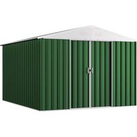 casetta da giardino domus "xl new" in metallo verde con porte scorrevoli 267x300x194 cm