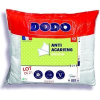 2er-Set DODO Kissen - Anti-Milben - 50 x 70 cm - 100% Polyester - Weiß