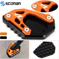 (SANS LOGO - Noir B) Compatible avec les modèles KTM 790 Adventure R 790 890 ADV 890ADVR (2019-2022) : béquille latérale, extension et plaque de support. Maxpower