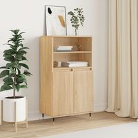Buffet haut, Enfilade, Armoire de cuisine Chêne sonoma 60x36x110 cm Bois d'ingénierie QWE27625 DESIGN IN