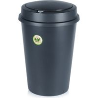 Cubo de basura de plástico negro de 47 litros