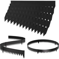 Jiubiaz Rasenkante mit Spitzen Metall 100 x 20 cm 45m Beeteinfassung Mähkante Verzinkt Wegbegrenzung Beetumrandung Palisade inkl. Handschuhe schwarz