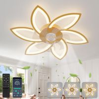 Ganeed – Ventilateur de plafond 78 cm avec télécommande – Éclairage LED dimmable – Moteur DC silencieux – 6 vitesses réversibles – Couleur or