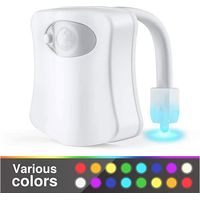 Lampe Toilette Veilleuse LED Détecteur - Mouvement Eclairage Lampe Toilette LED pour Salle de Bain/Seau d'aisances/toilettes/Cabinet/Lavabo/Cuvette Siège 16 Couleurs avec divers modèles de changement