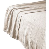 Drap plat 270x300 cm Gaze de coton unie GAIA coloris Beige Pampa