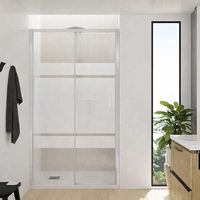 copie de Paroi de Douche façade coulissante F1 1 fixe + 1 porte - Sans Low Profile Decoracion Mampara: Verre décoré - Mamparas: 125 (123,5-128)cm